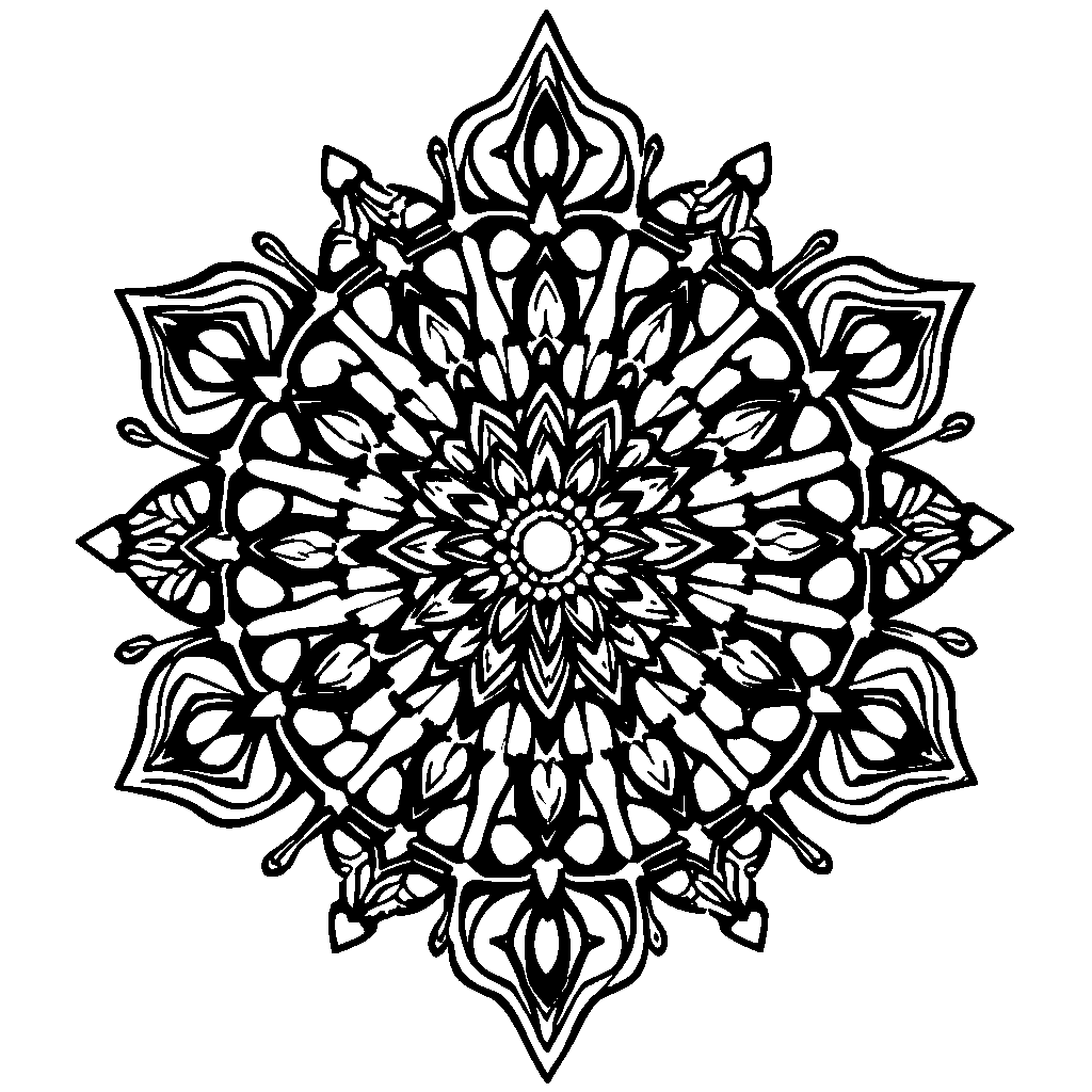 Fierce Bohemian Mandala Coloring Page