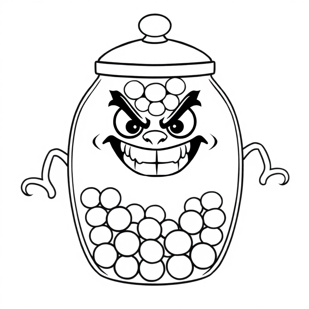 Fierce Candy Jar Coloring Page