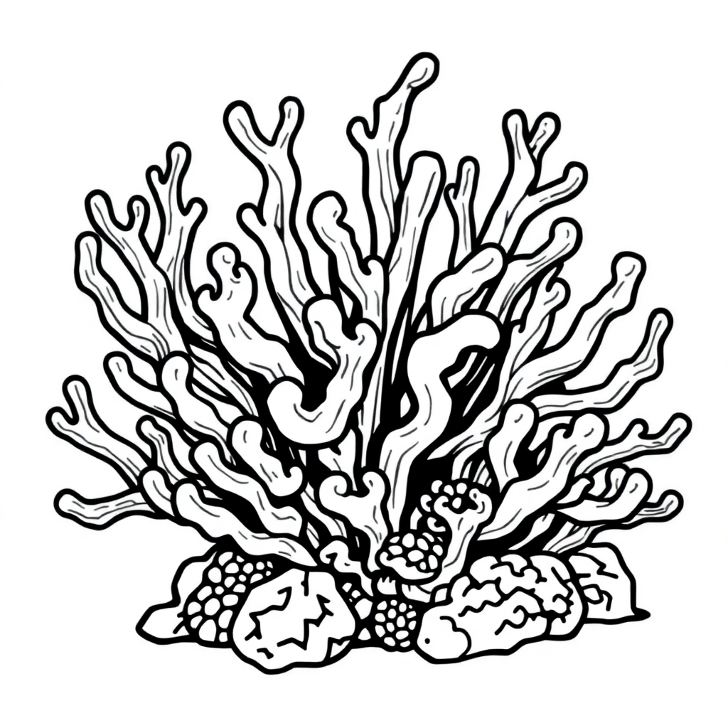 Fierce Coral Reef Coloring Page