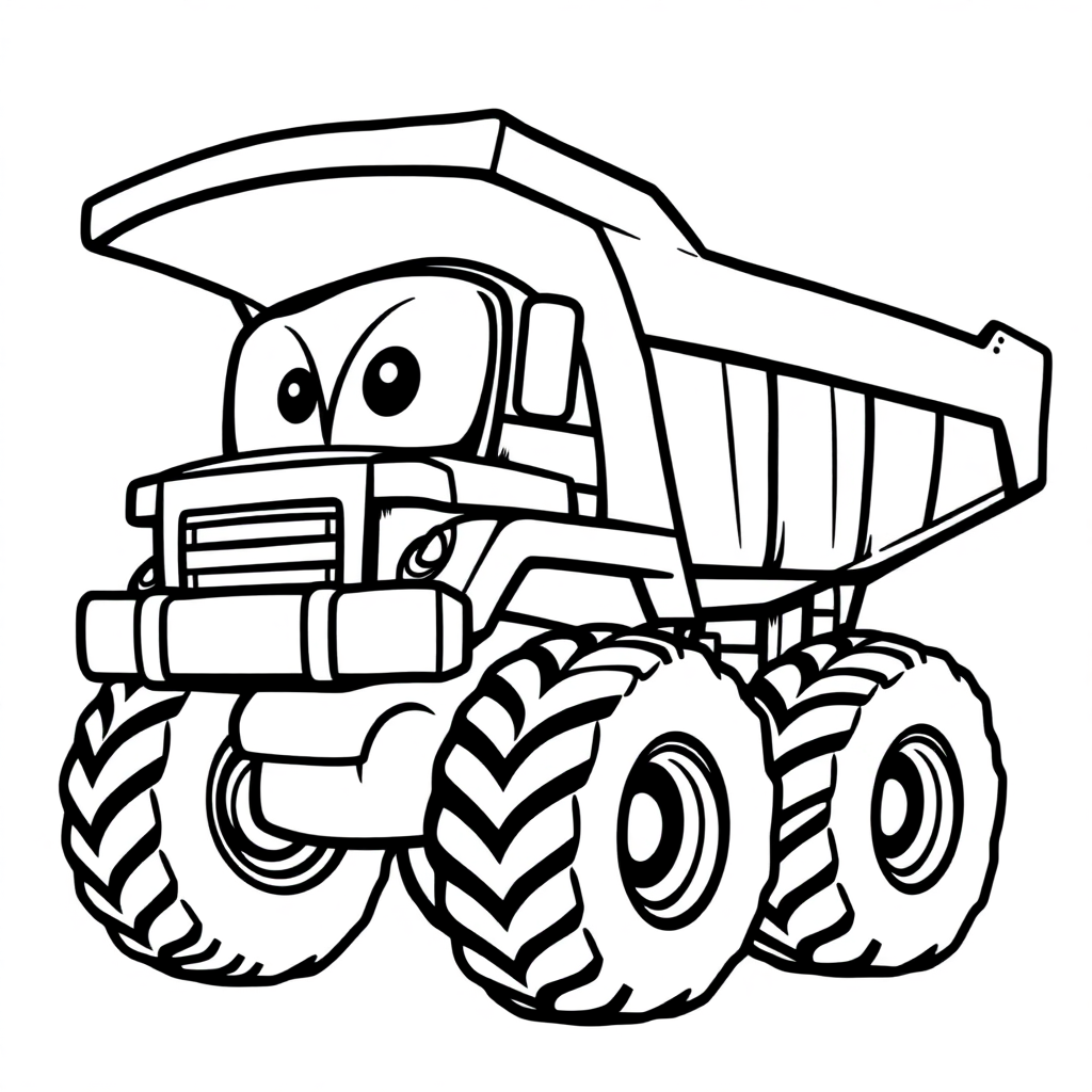 Fierce Dump Truck Coloring Page