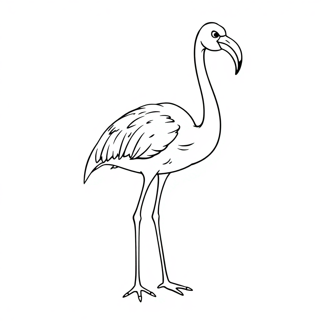 Fierce Flamingo Standing Coloring Page