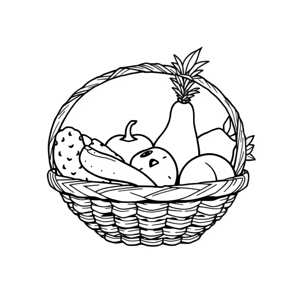 Fierce Fruit Basket Coloring Page
