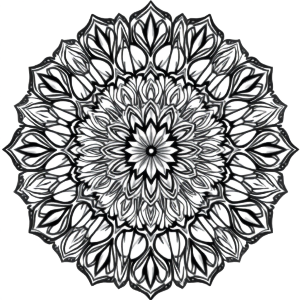 Fierce Intricate Floral Mandala Coloring Page