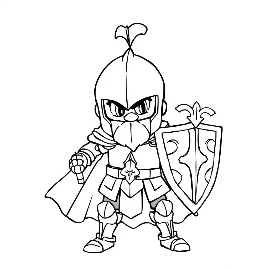 Fierce Knight In Armor Coloring Page