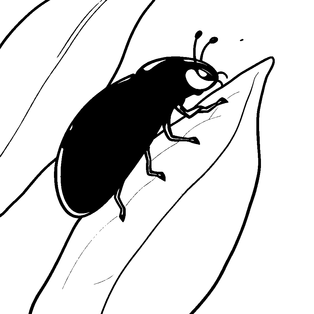 Fierce Ladybug On Leaf Coloring Page