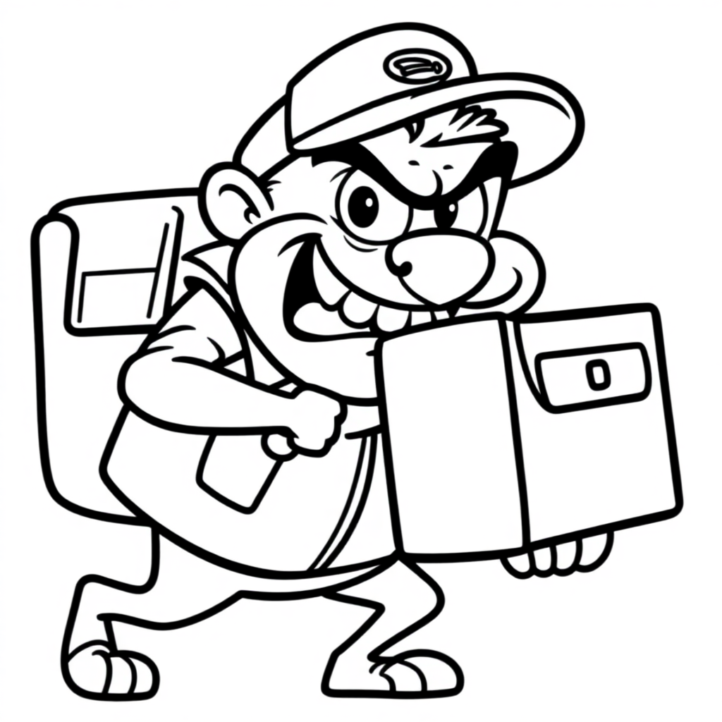 Fierce Mail Carrier Coloring Page