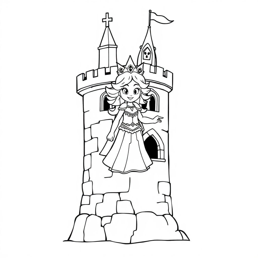 Fierce Princess In Tower Coloring Page