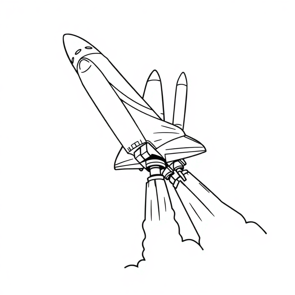 Fierce Space Shuttle Launch Coloring Page
