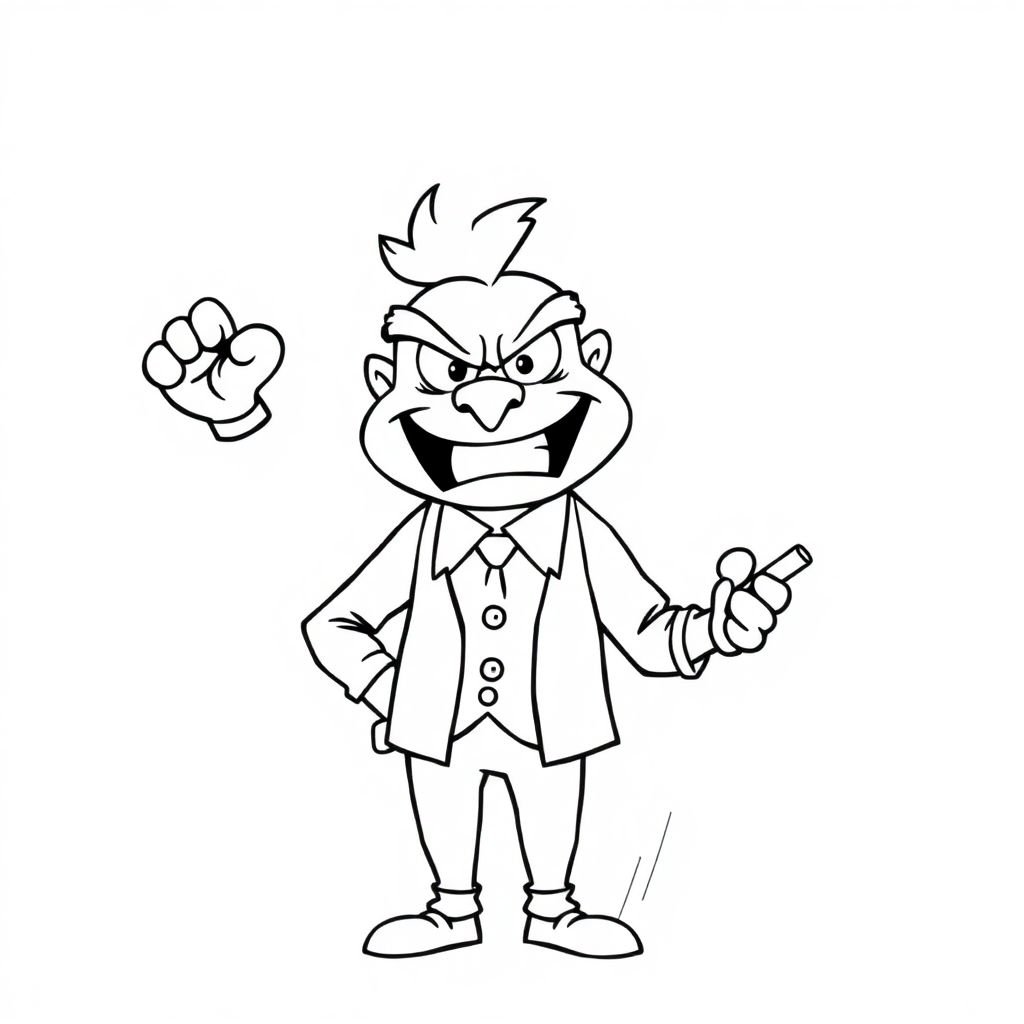 Fierce Teacher At Blackboard Coloring Page