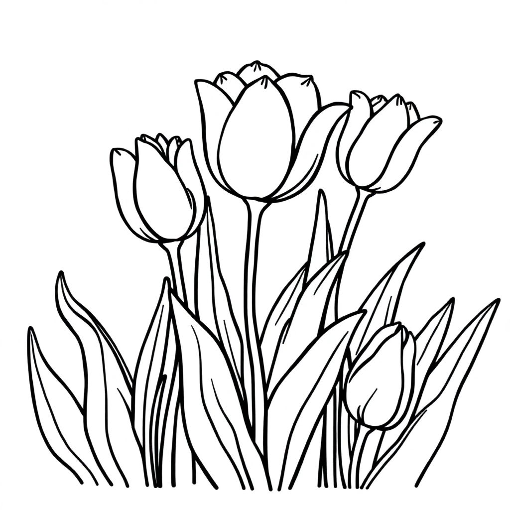 Fierce Tulip Garden Coloring Page