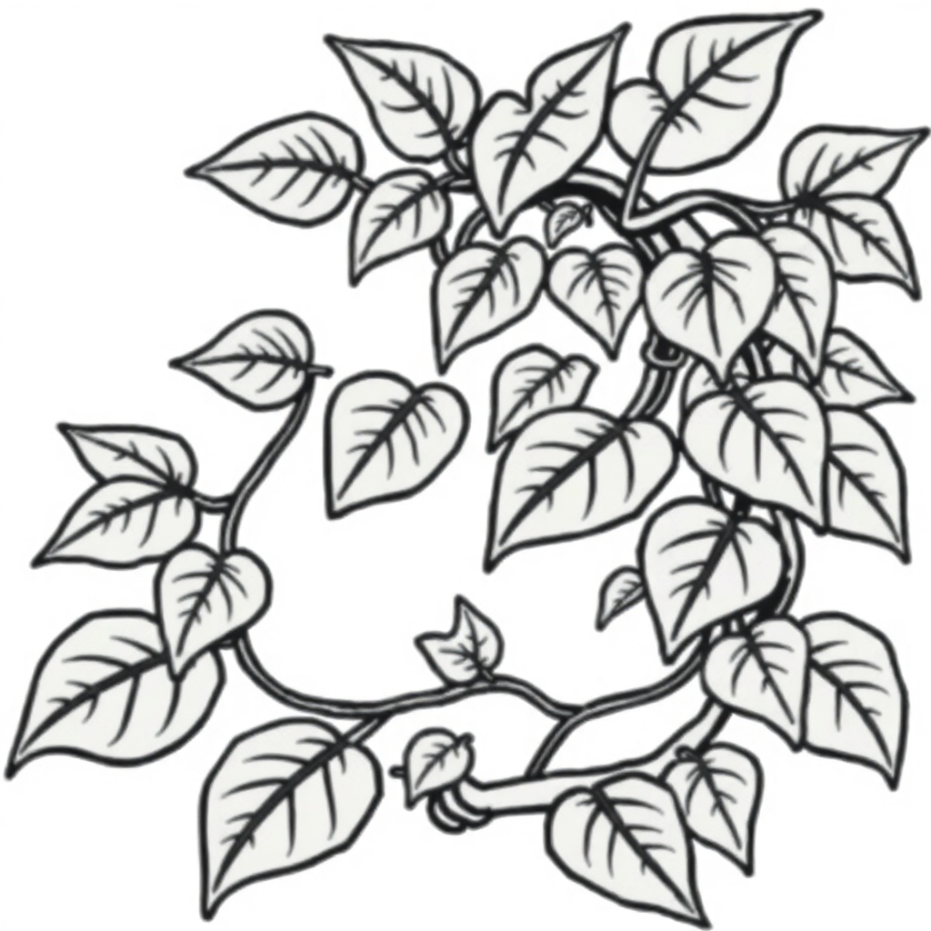 Fierce Vine With Leaves Coloring Page