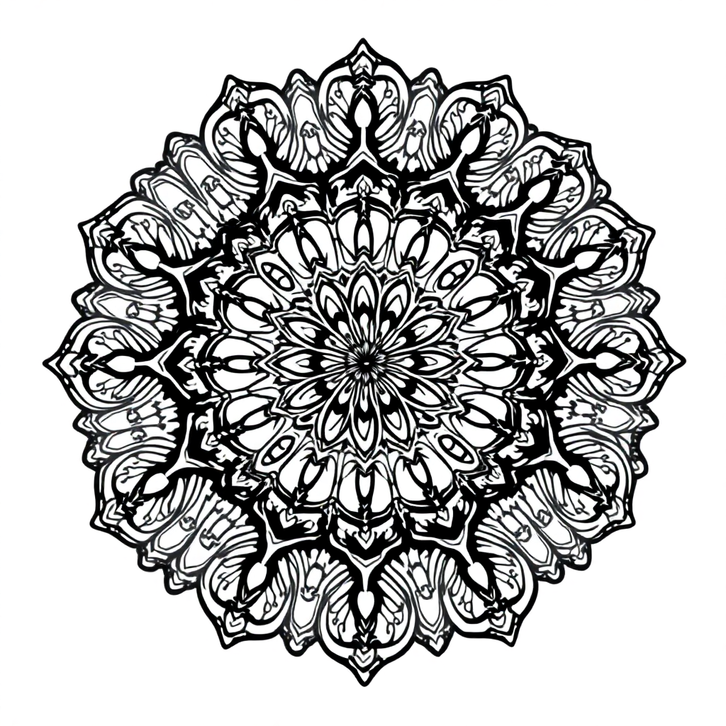 Fierce Vintage Lace Mandala Coloring Page