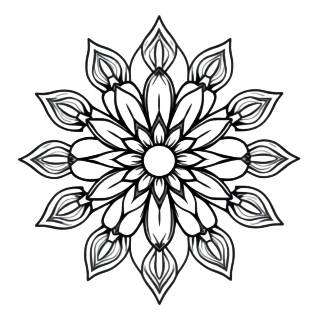 Flower Of Life Mandala Coloring Page