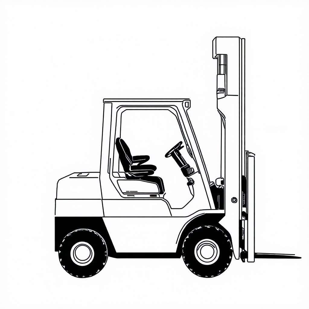 Forklift Coloring Page