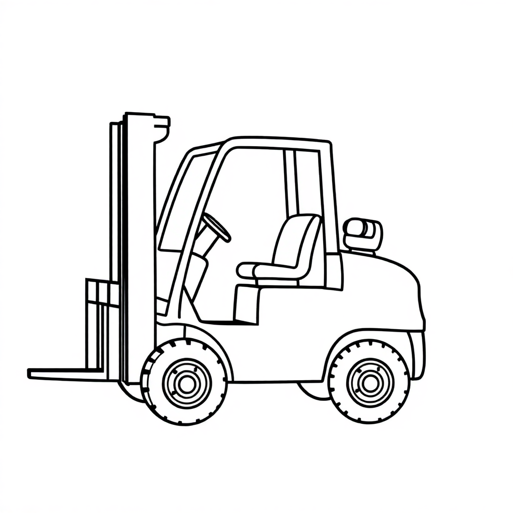 Forklift Underwater Coloring Page