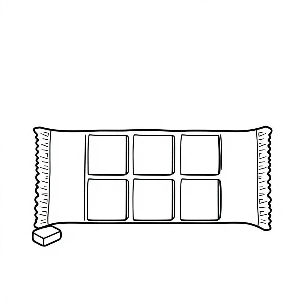 Friendly Chocolate Bar Coloring Page
