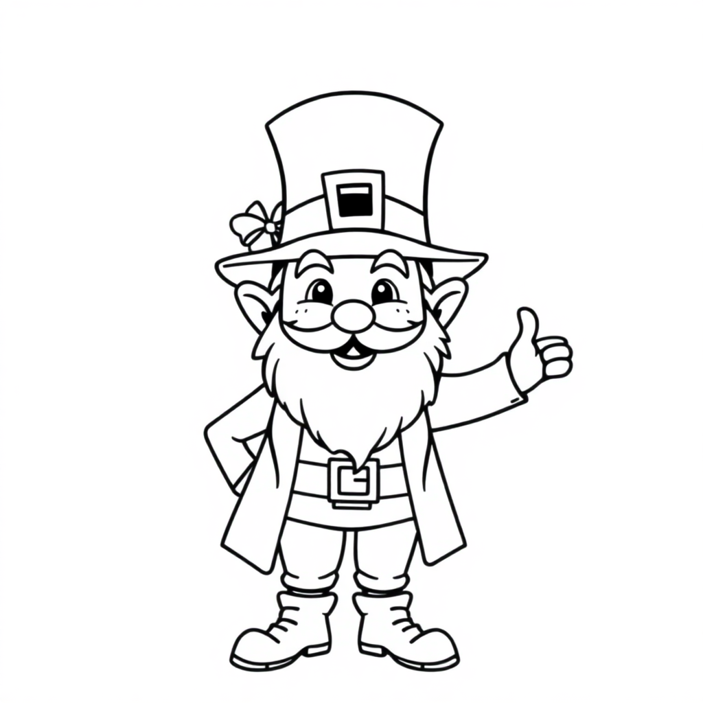 Friendly Leprechaun Coloring Page