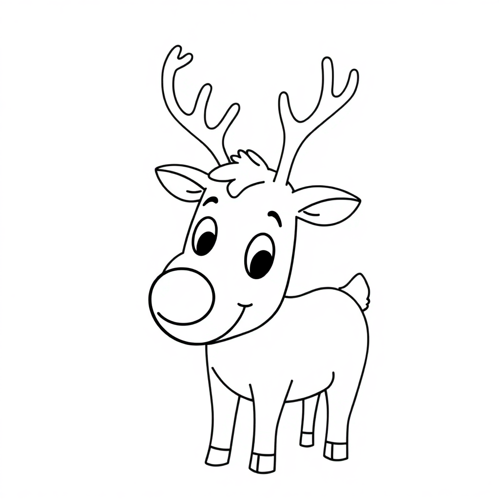 Friendly Reindeer Coloring Page