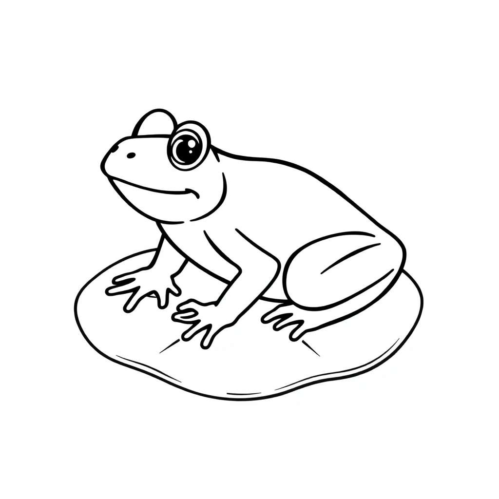 Frog On Lily Pad Coloring Page