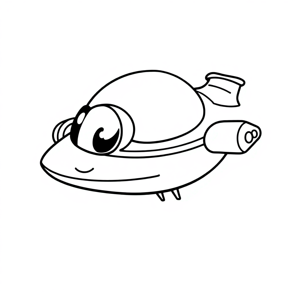 Funny Alien Spaceship Coloring Page