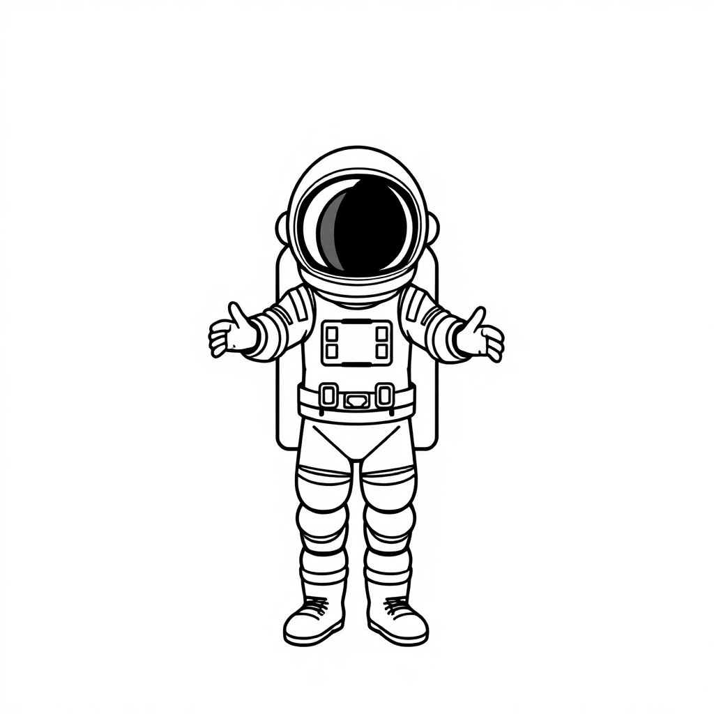 Funny Astronaut In Suit Coloring Page