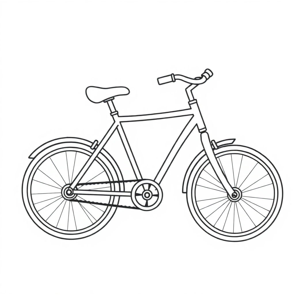 Funny Bicycle Coloring Page