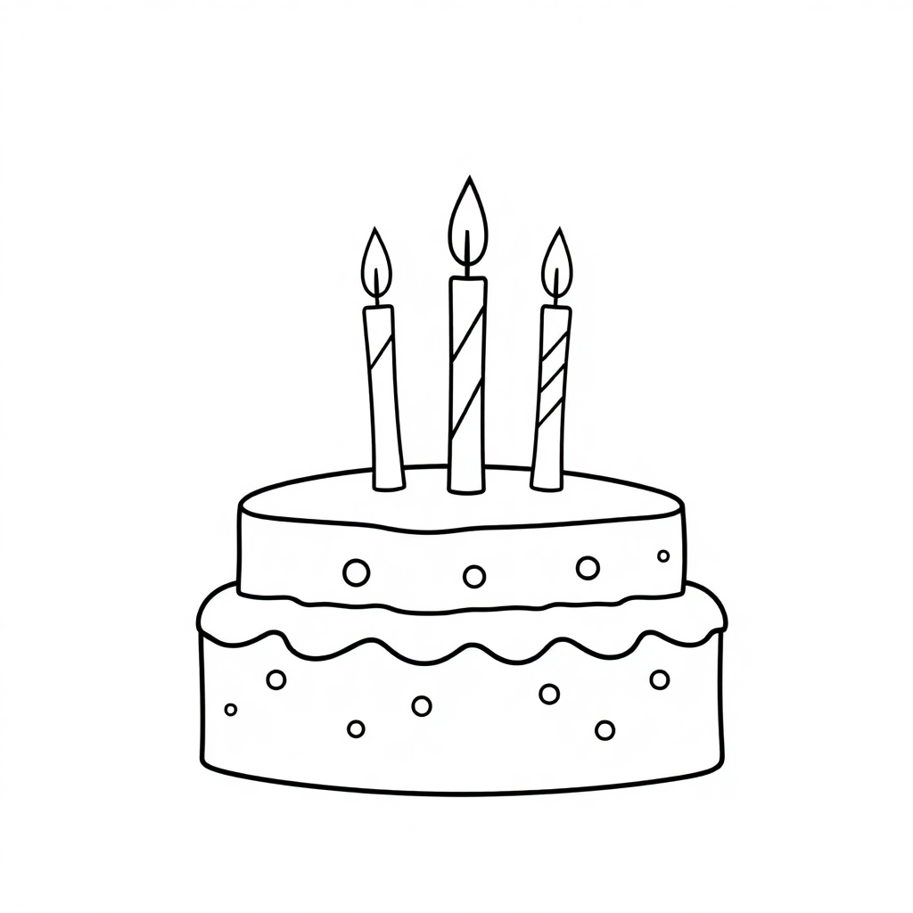 Funny Birthday Cake With Candles Coloring Page