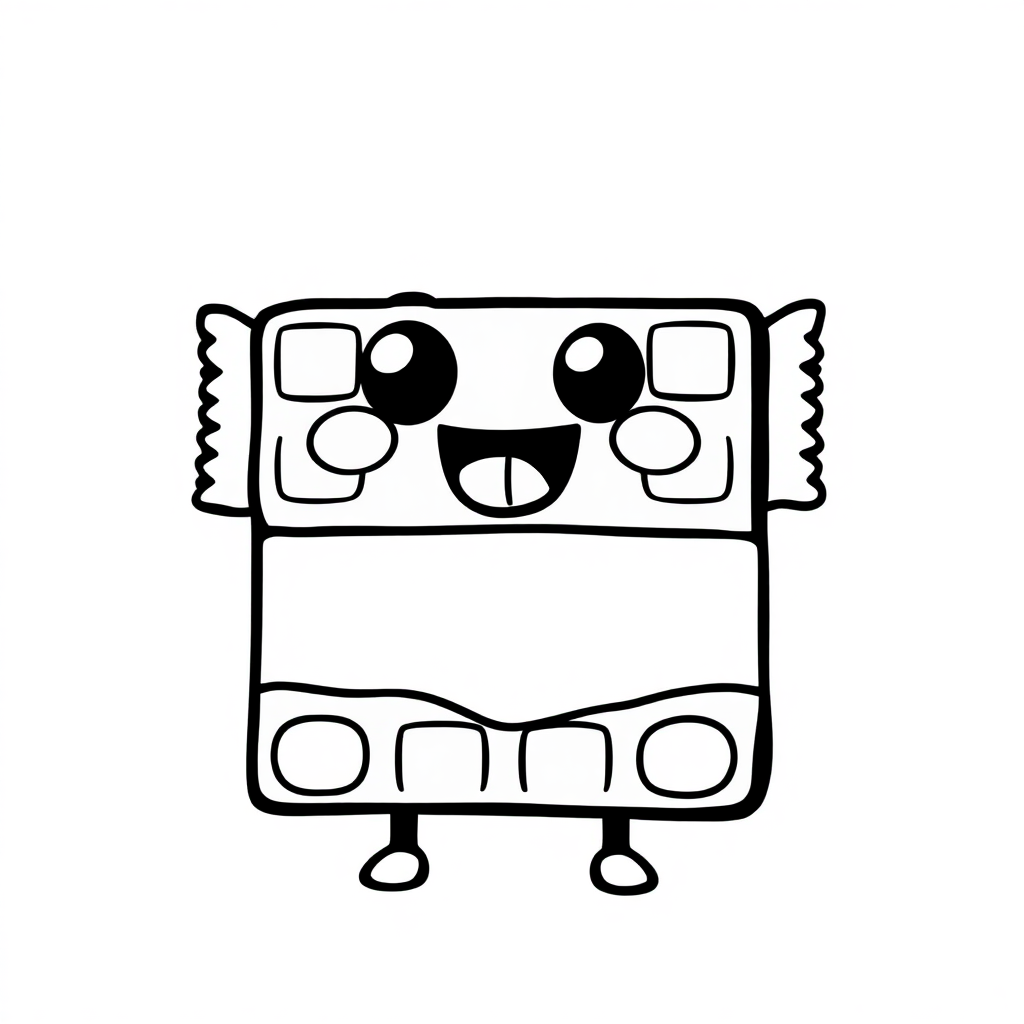 Funny Chocolate Bar Coloring Page