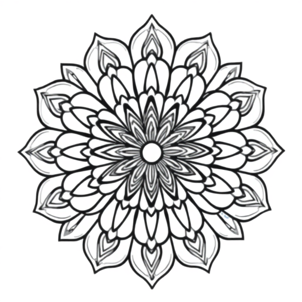 Funny Flower Of Life Mandala Coloring Page