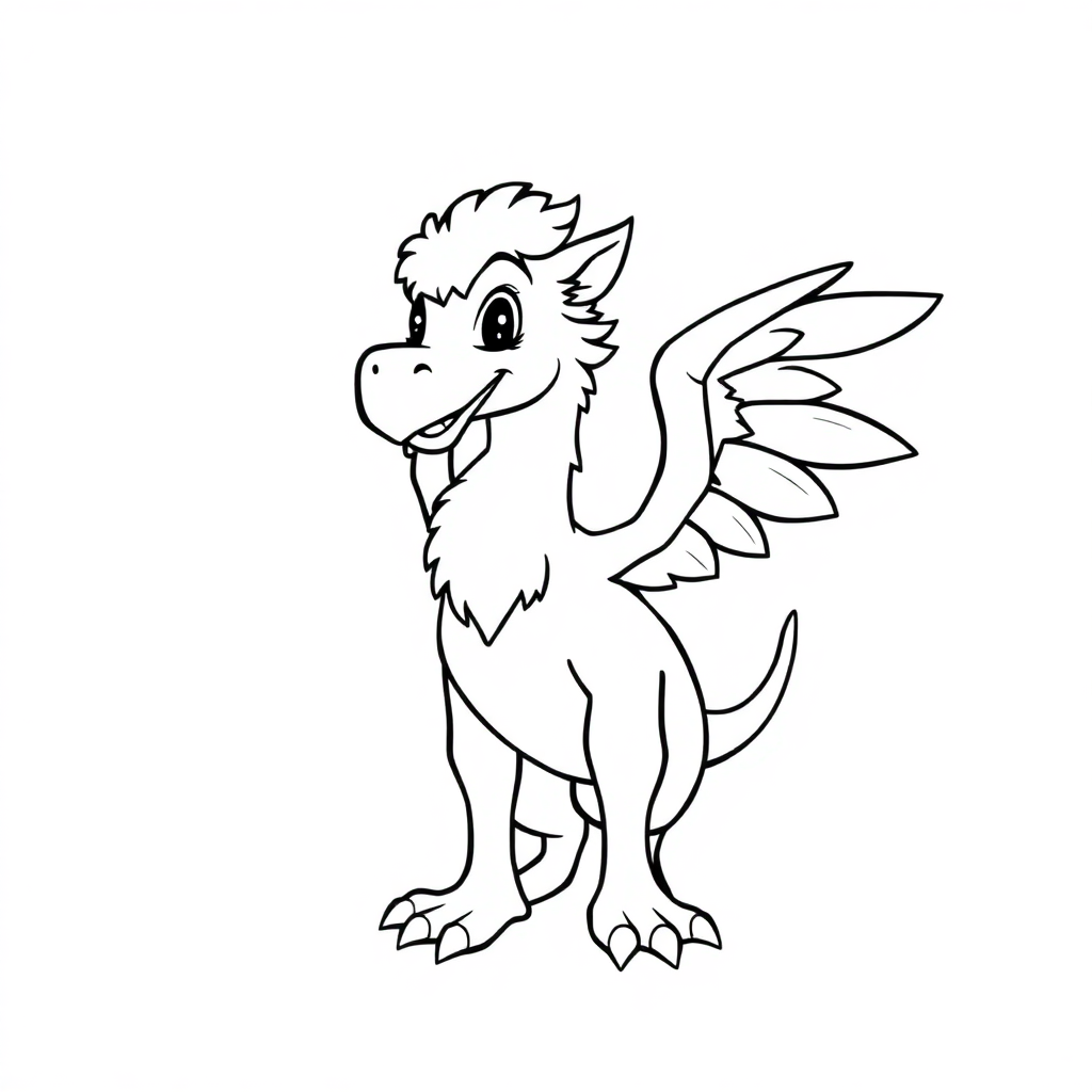 Funny Griffin Creature Coloring Page