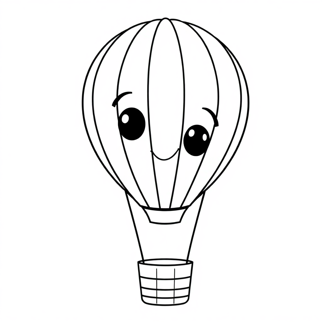 Funny Hot Air Balloon Coloring Page
