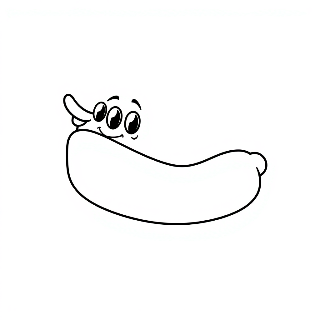 Funny Hot Dog Coloring Page
