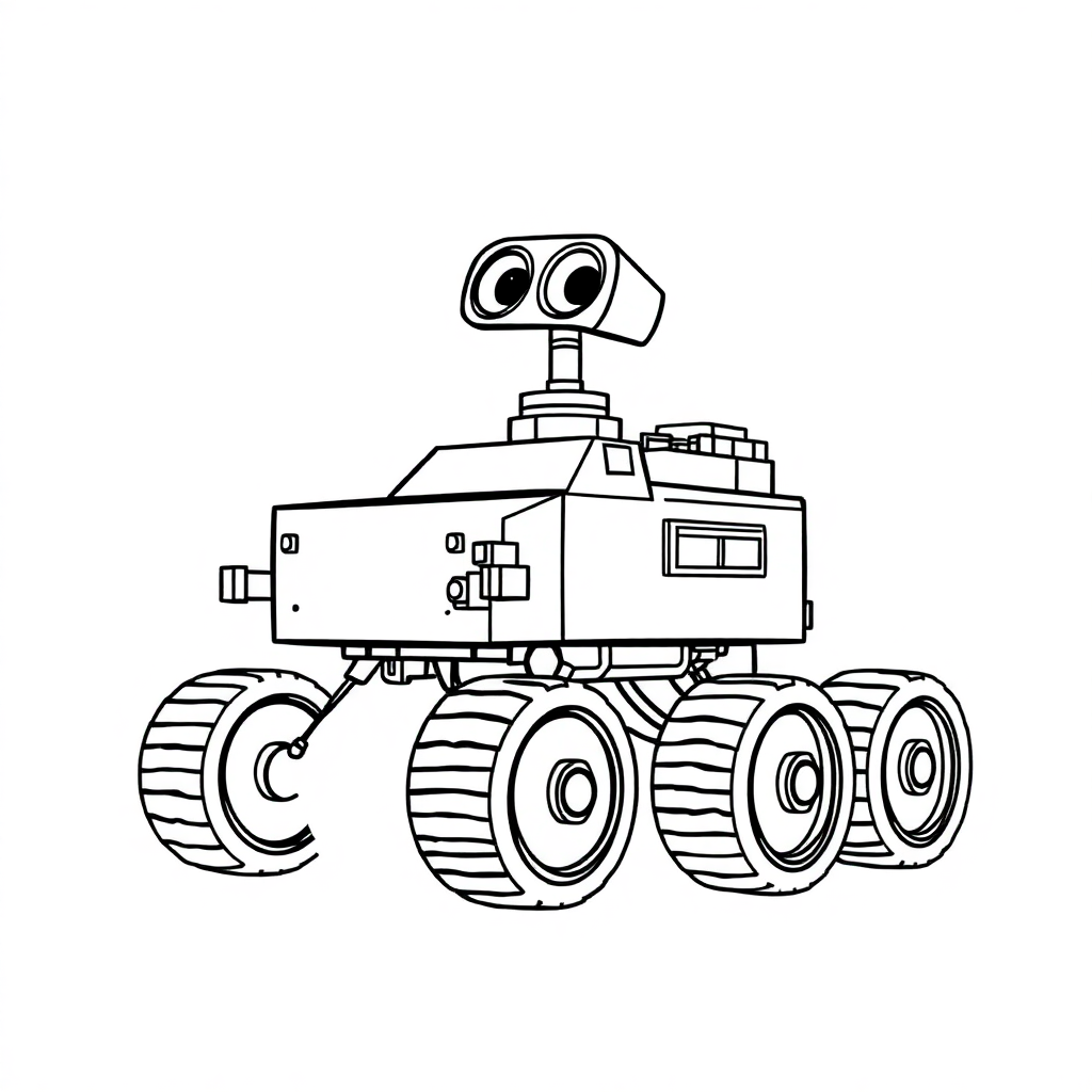 Funny Mars Rover Coloring Page
