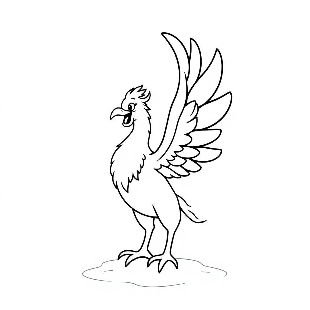 Funny Phoenix Rising Coloring Page