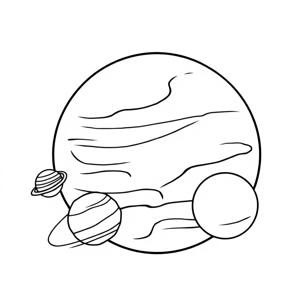 Funny Solar System Planets Coloring Page