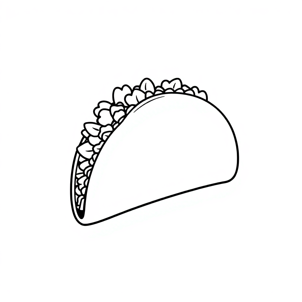Funny Taco Coloring Page