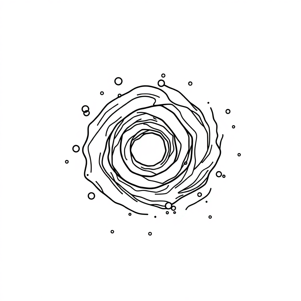 Galaxy Spiral In Winter Coloring Page