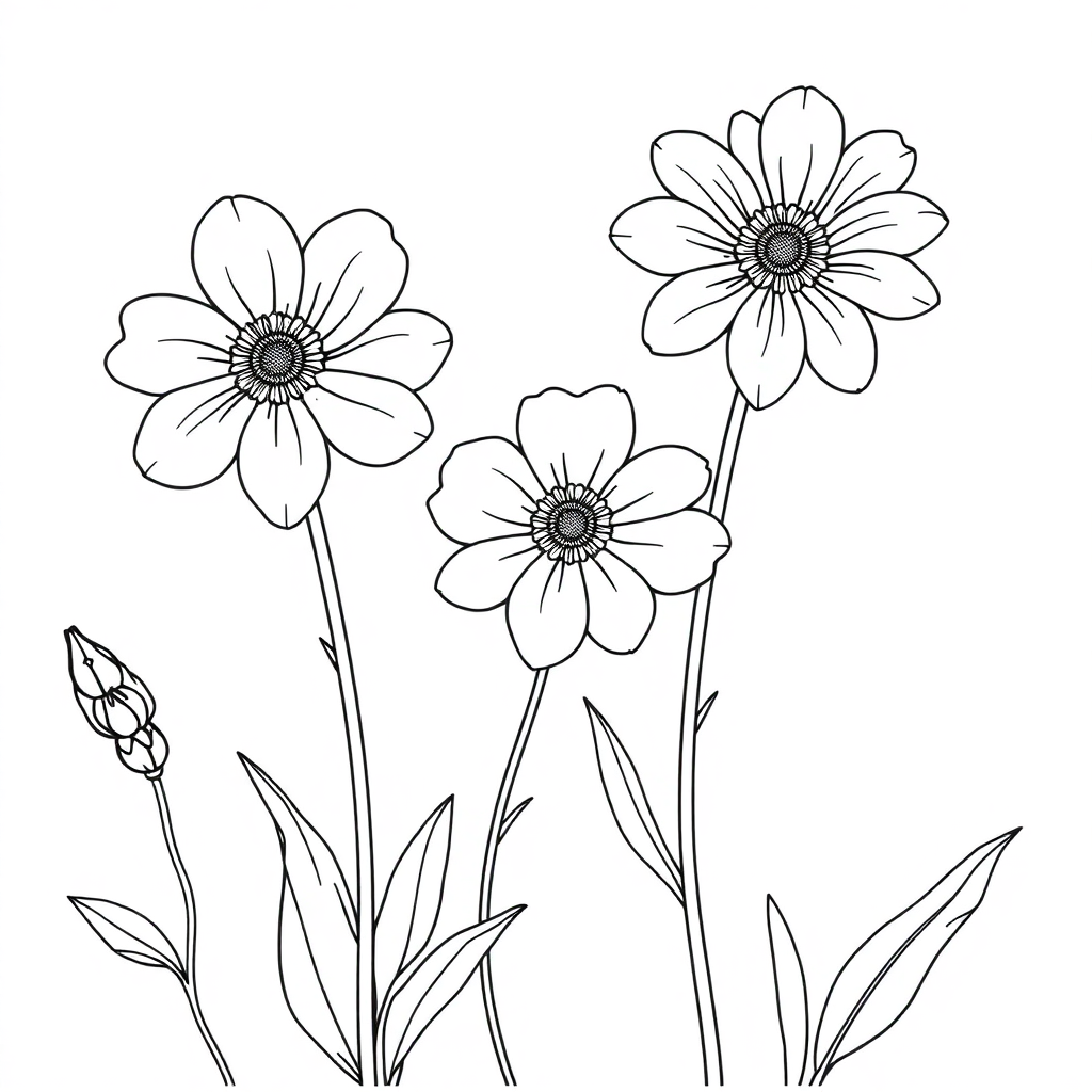 Garden Flowers Coloring Page