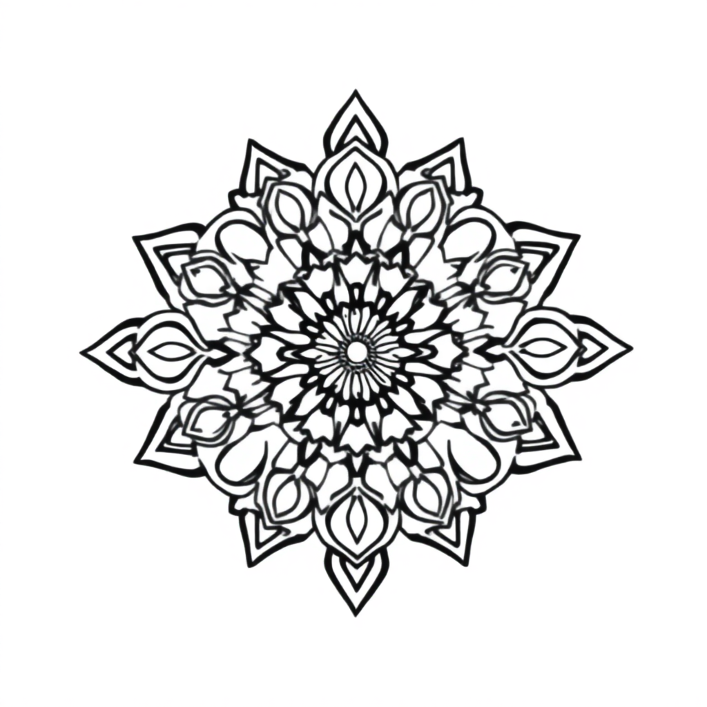 Geometric Mandala Pattern In Rain Coloring Page