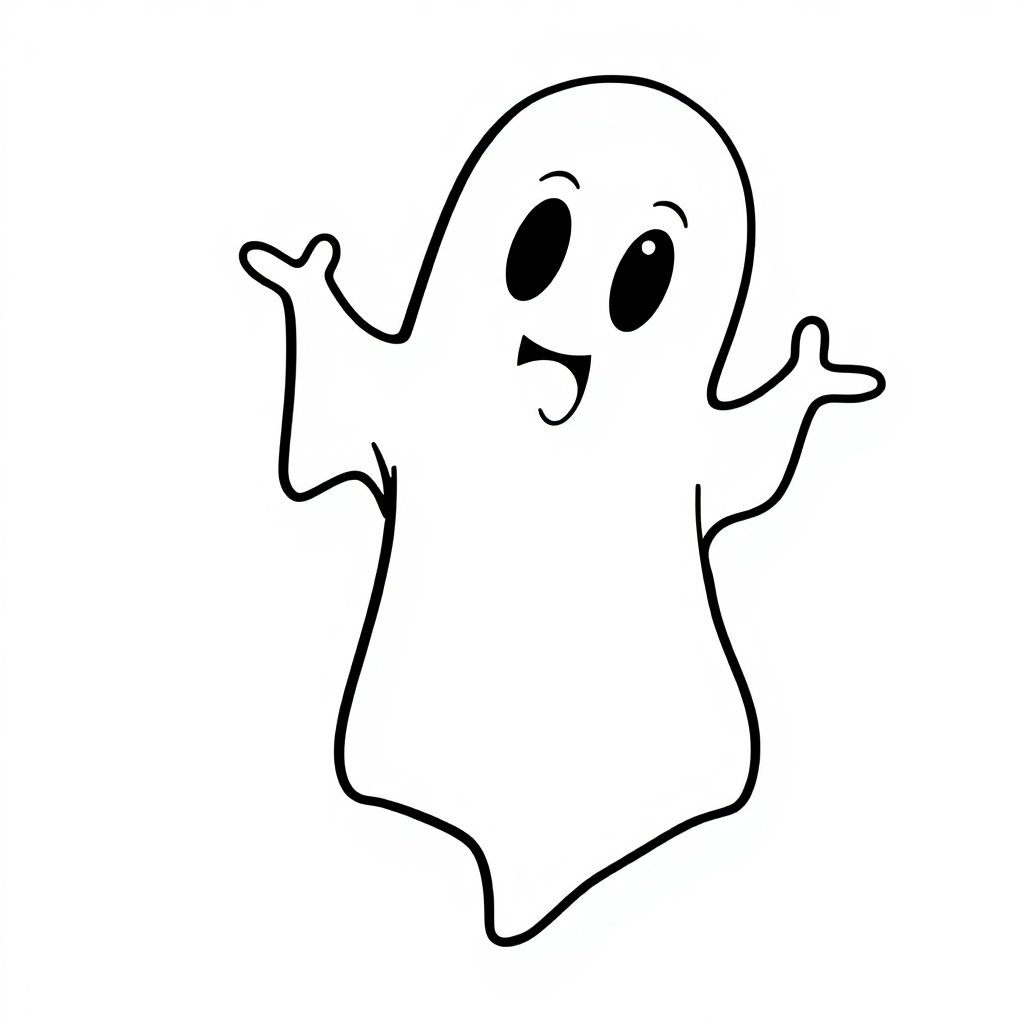 Ghost Friendly Coloring Page