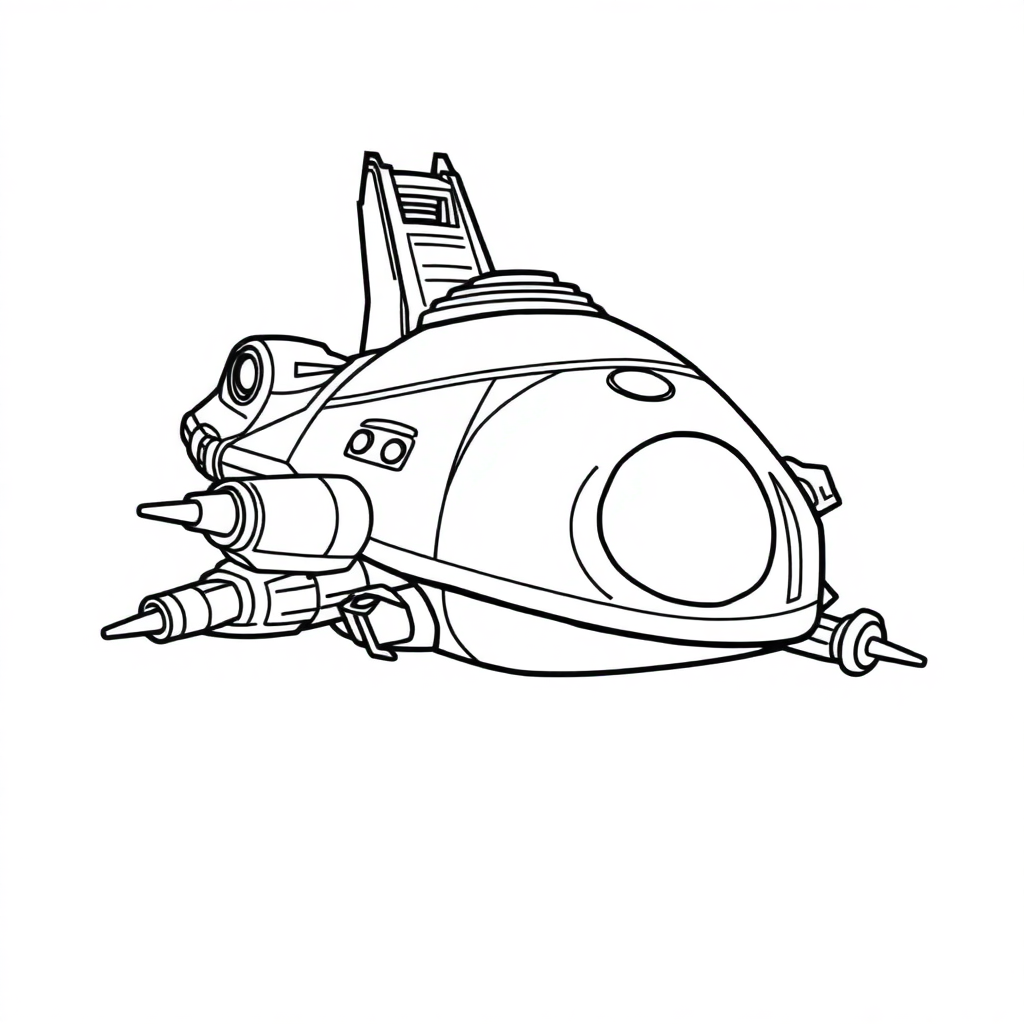 Giant Alien Spaceship Coloring Page