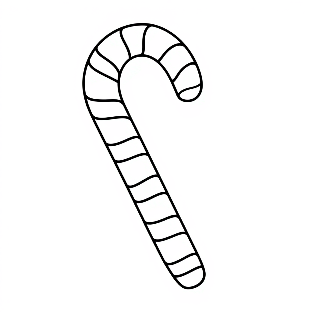 Giant Candy Cane Coloring Page