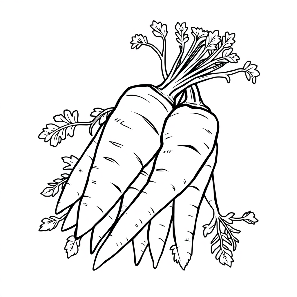 Giant Carrot Bunch Coloring Page