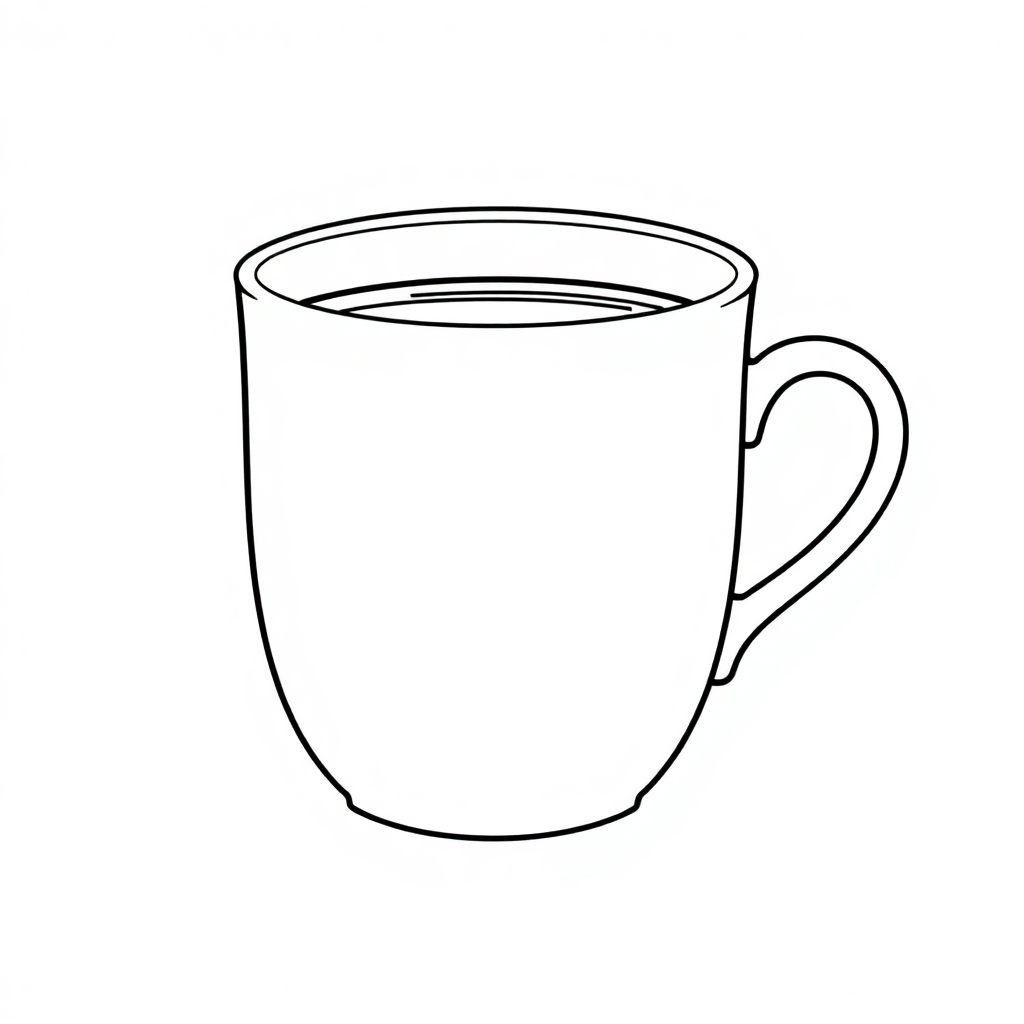 Giant Coffee Cup Coloring Page