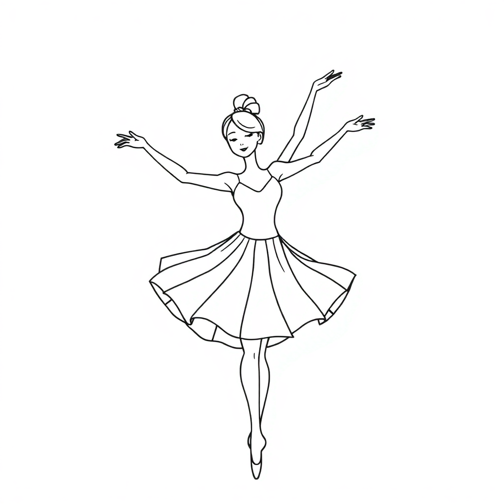 Giant Dancer Ballet Coloring Page