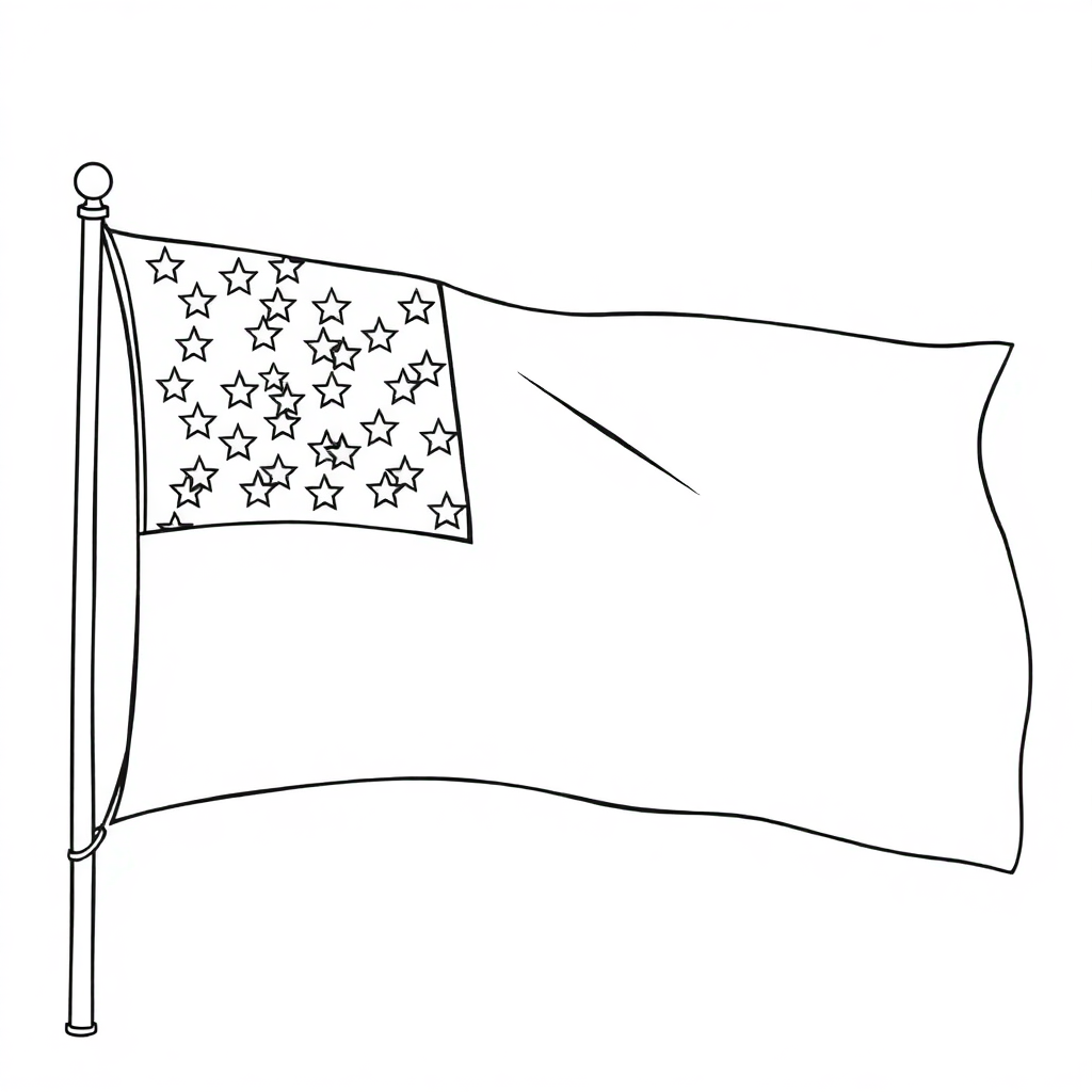 Giant Fourth Of July Flag Coloring Page