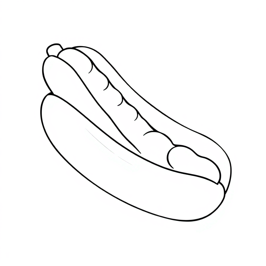 Giant Hot Dog Coloring Page