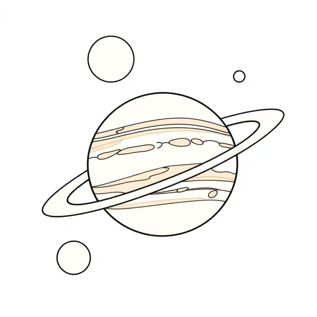 Giant Jupiter And Moons Coloring Page