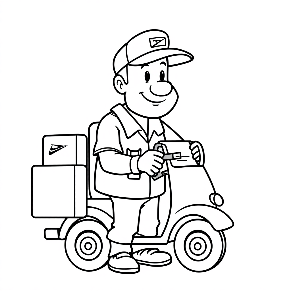 Giant Mail Carrier Coloring Page