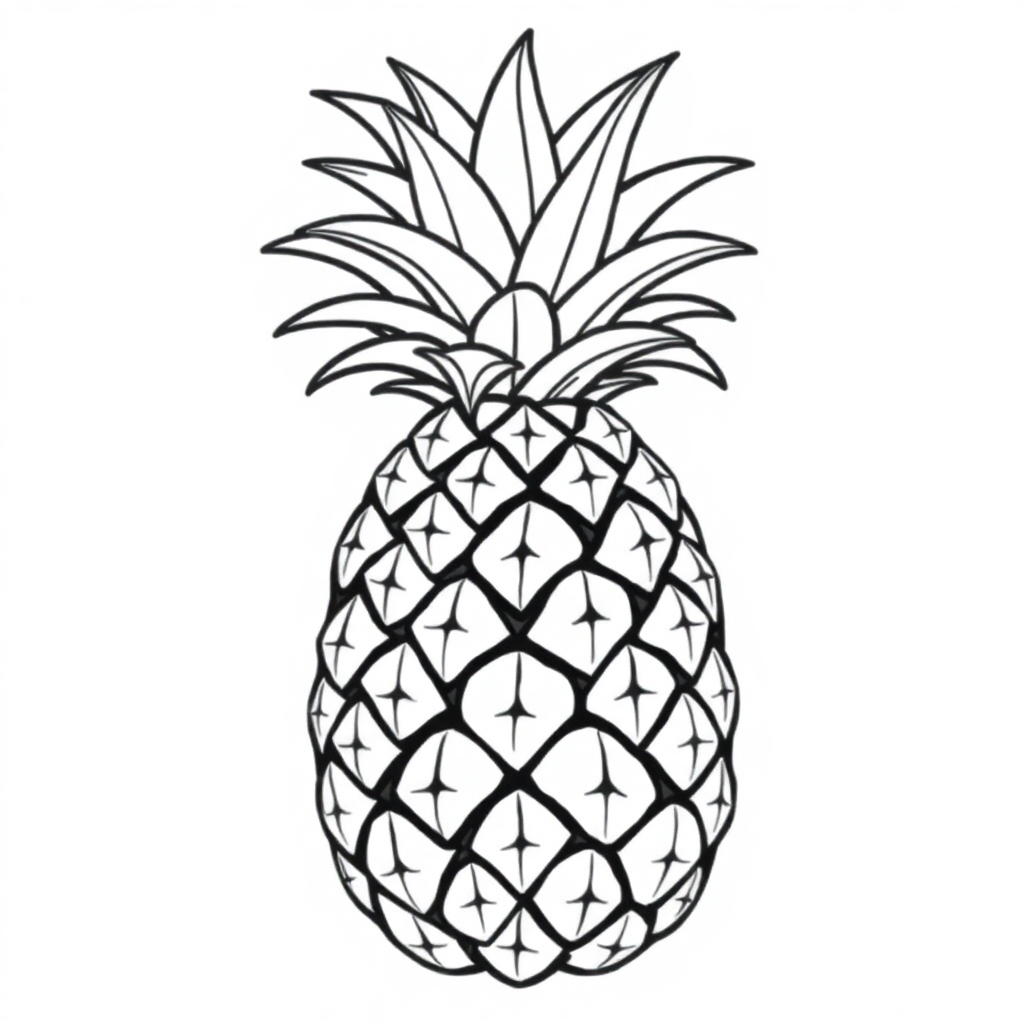 Giant Pineapple Coloring Page